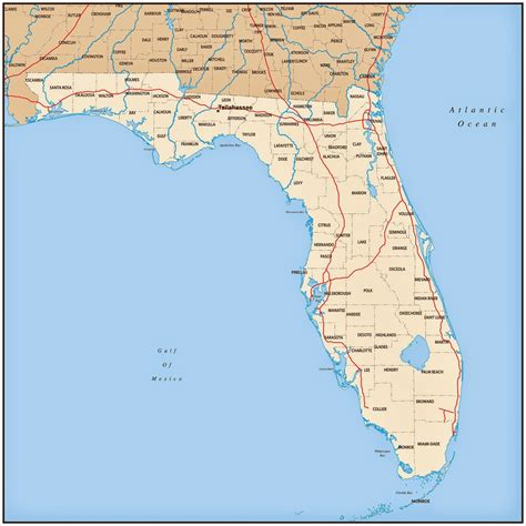 Free Printable Map Of Florida