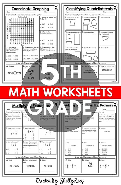Free Printable Math Tests For 5th Grade Common Core Standards