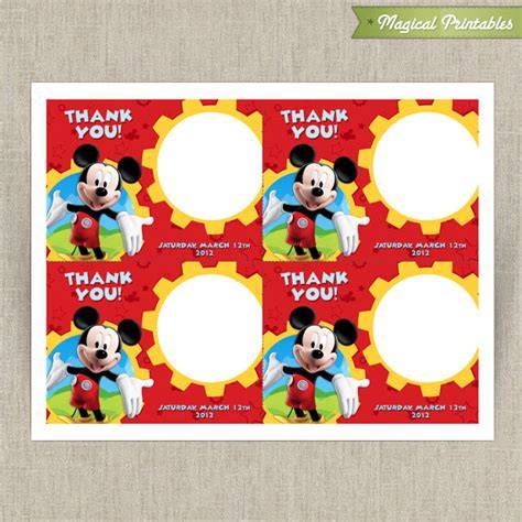 Free Printable Mickey Mouse Clubhouse Thank You Tags