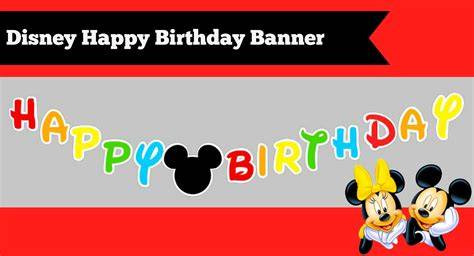 Free Printable Mickey Mouse Happy Birthday Banner