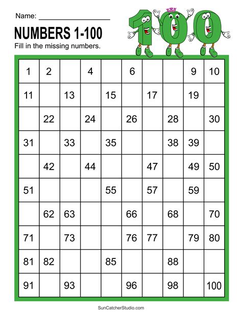 Free Printable Missing Mumber Mat With Numbers Squares