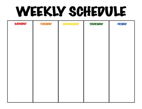 Free Printable Monday To Friday Weekly Planner