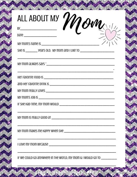 Free Printable Mother's Day Questionnaire