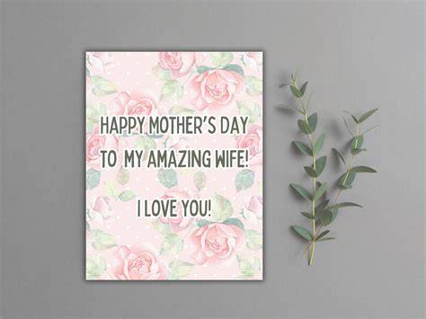 Free Printable Mothers Day Card For Wife