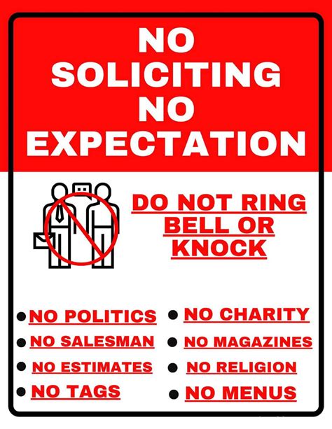 Free Printable No Soliciting Sign
