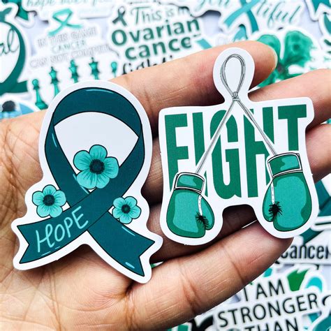Free Printable Ovarian Cancer Symbols 2 Round Stickers