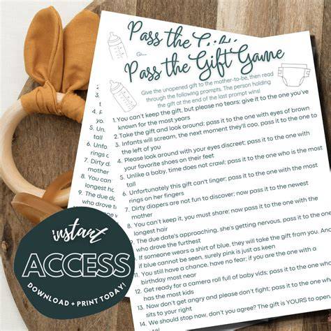 Free Printable Pass The Gift Baby Shower Game