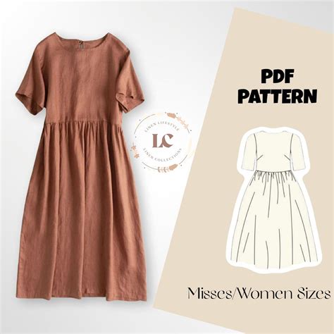 Free Printable Pattern For A Simple Short Sleeved Dress