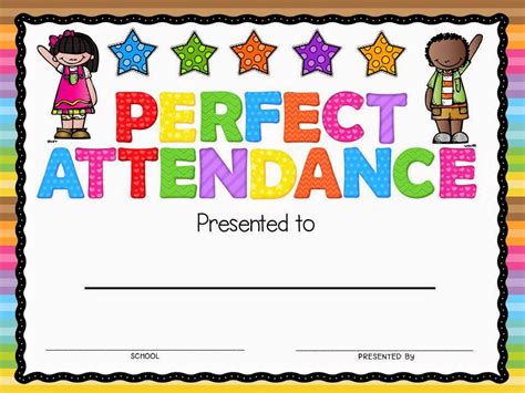 Free Printable Perfect Attendance Certificates