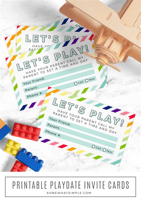 Free Printable Playdate Cards