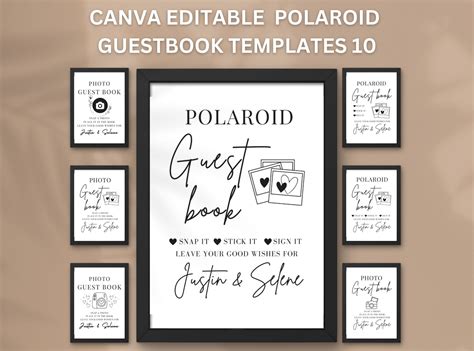 Free Printable Polaroid Guest Book Sign Template