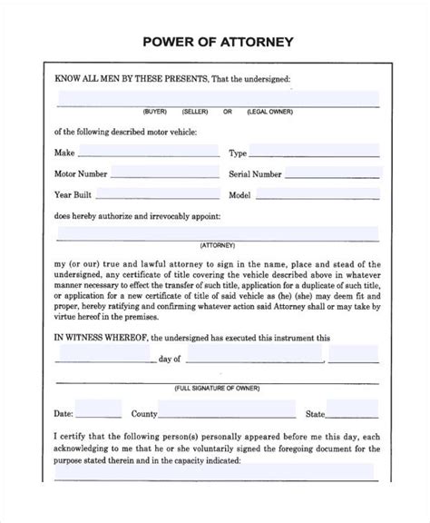 Free Printable Power Attorney Forms