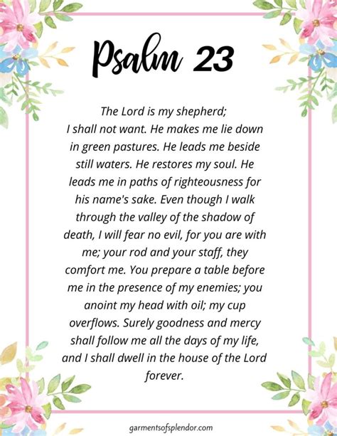 Free Printable Psalm 23 Prayer