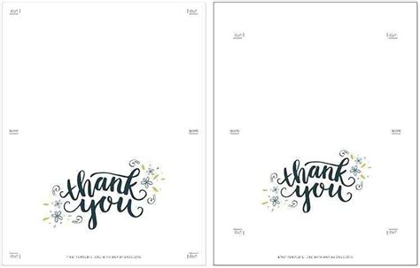 Free Printable Quarter Fold Thank You Cards