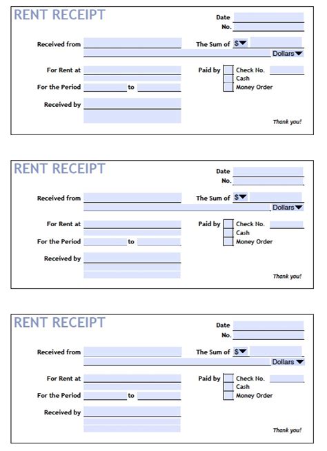 Free Printable Rental Receipts