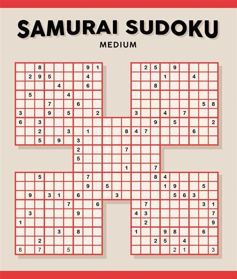 Free Printable Samurai Sudoku Puzzles