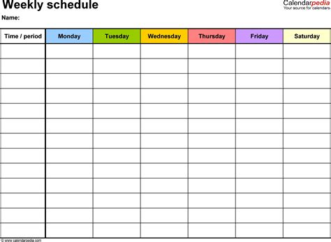 Free Printable Schedules