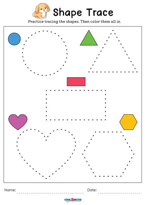 Free Printable Shape Tracing Worksheets