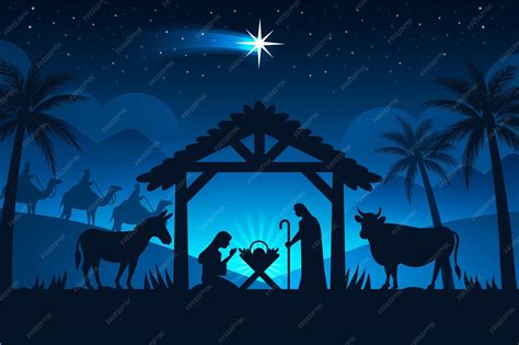 Free Printable Silhouette Of Nativity Scene