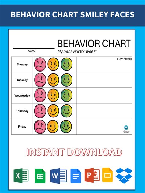Free Printable Smiley Face Behavior Charts
