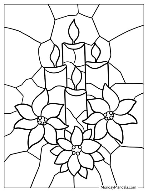 Free Printable Stained Glass Christmas Coloring Pages