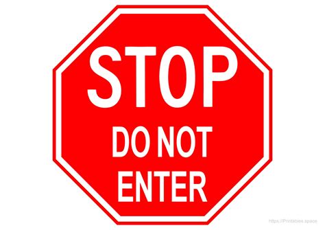 Free Printable Stop Do Not Enter Sign Printable