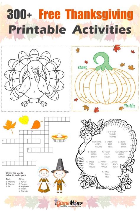 Free Printable Thanksgiving Activity