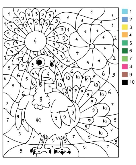 Free Printable Thanksgiving Color By Number