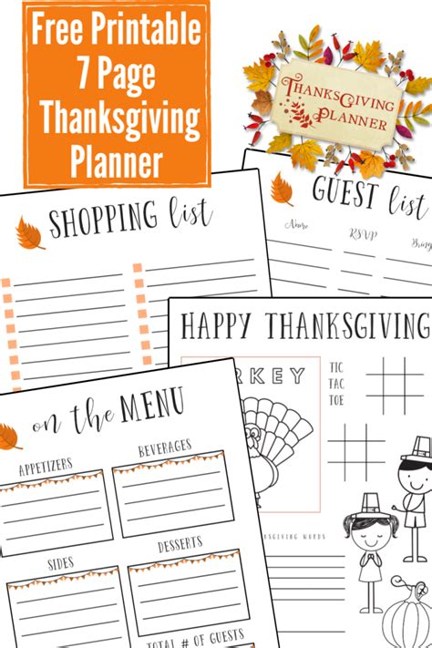 Free Printable Thanksgiving Planner