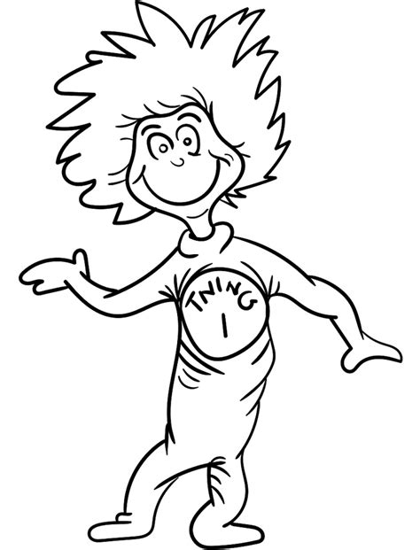 Free Printable Thing One And Thing Two Colouring In Pages