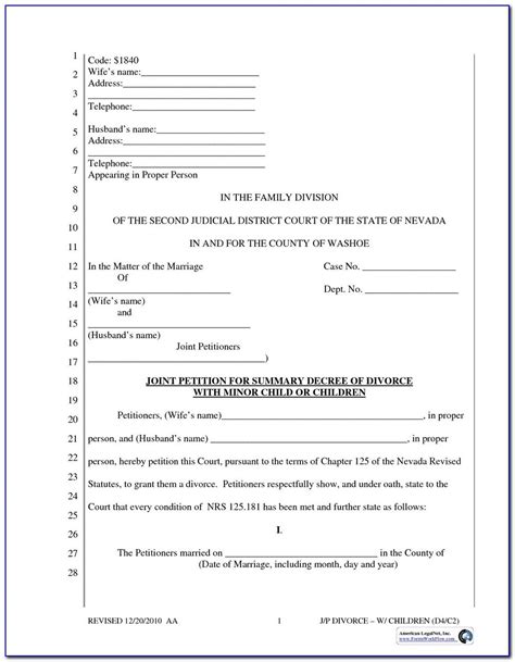 Free Printable Uncontested Divorce Papers Arkansas