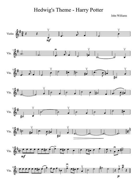 Free Printable Violin Sheet Music For Harry Potter
