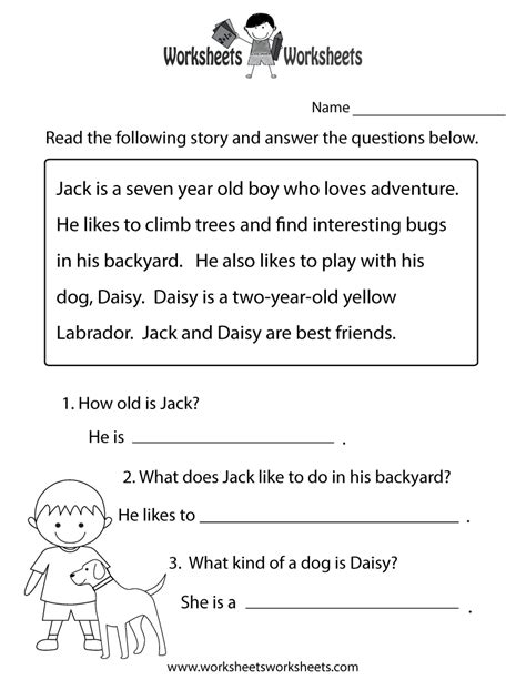 Free Printable Worksheets For Reading