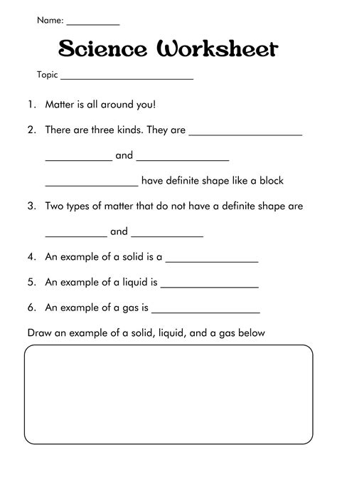 Free Printable Worksheets Science