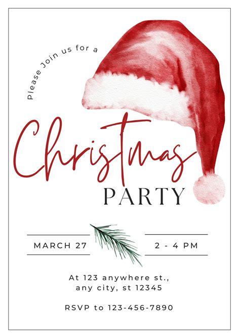 Free Printable Xmas Party Invitation Templates