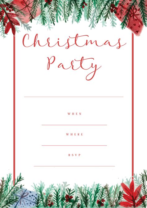 Free Printable Xmas Party Invitations