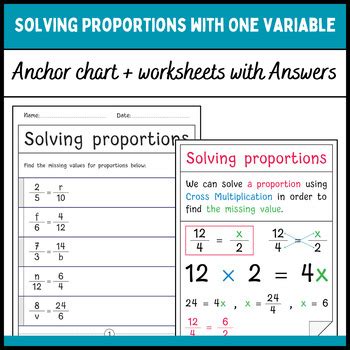 Free Printables Shading In With Proportions Cross Multiplication