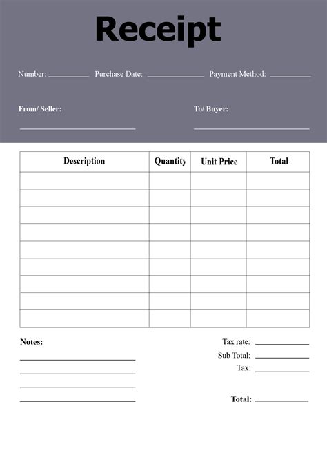 Free Receipt Printable