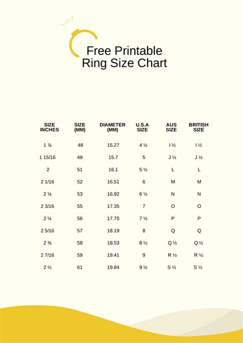 Free Ring Sizer Chart