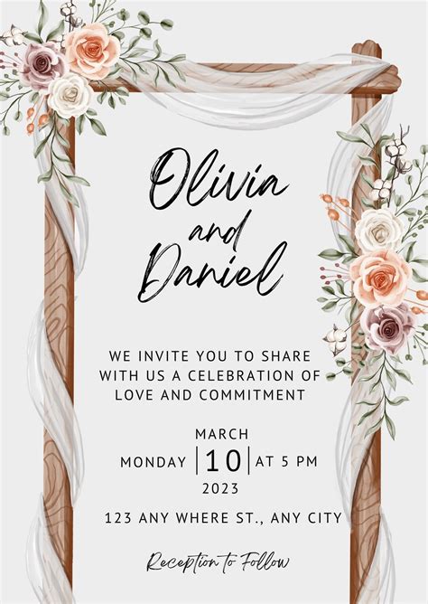 Free Rustic Printable Wedding Invitation Templates For Word