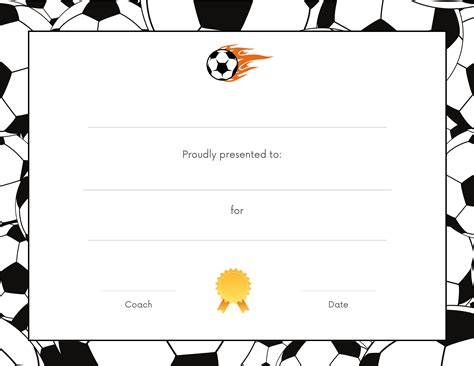 Free Soccer Award Certificates Printable