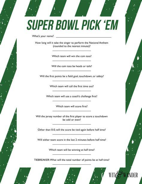 Free Super Bowl Party Games Printable