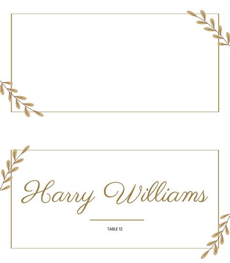 Free Table Place Card Template