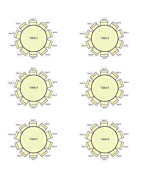 Free Table Seating Plan Template