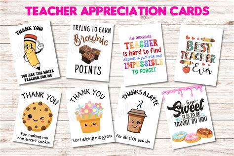 Free Teacher Appreciation Cards Printable
