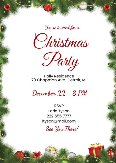 Free Template For Christmas Party Invitation