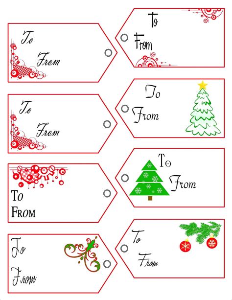 Free Template For Gift Tags