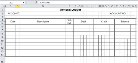 Free Template Of A General Ledger Excel Sheet