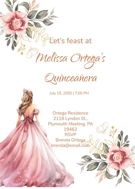 Free Templates For Quinceanera Invitations
