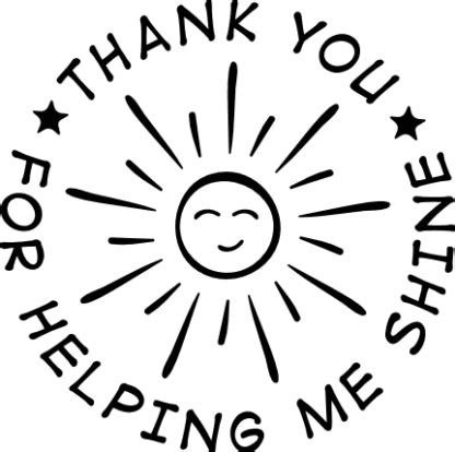 Free Thank You For Helping Me Shine Printable